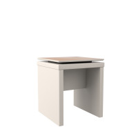 Manhattan Comfort 89551 Lincoln Square End Table in Off White and Maple Cream 